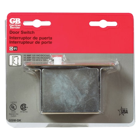 Gb Gardner Bender 10 amps Single Pole Momentary Door Jam Switch White 1 pk GSW-SK